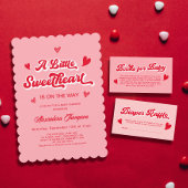 Valentijnse Baby showers Bedankkaart