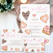 Hearts valentijn donuteert baby shower van het lui informatiekaartje