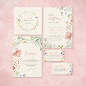 Kleine wilde bloemen Baby shower Diaplule Raffle Informatiekaartje