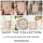 Een klein Baby shower van een meisje met wilde blo Kaart