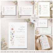 Elegante Script Kleine Wilde Bloem Baby Shower Servet