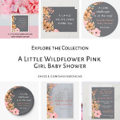 Een Kleine Wilde Bloem Roze Meisje Baby Shower Papieren Bordje