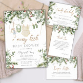 Een vrolijk klein beetje | Winter Baby shower beda Bedankkaart