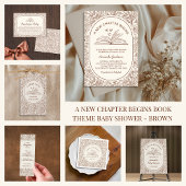 Next Chapter Book Floral Brown Bridal Shower Bedankkaart