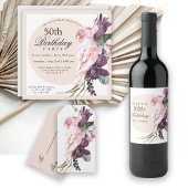 Pink Parrot Boho Botanical 50th Birthday Servet