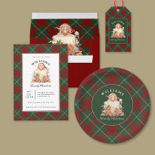 Retro Kerstmis met familienaam Servet