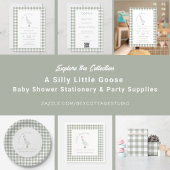Sage Green Preppy Gekke Kleine Gans Baby shower Kaart