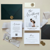 Elegant Romance | Zwart-wit Uitnodigingen Wikkel