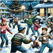 Nostalgische winterscène | Sneeuwballengevecht voo Legpuzzel