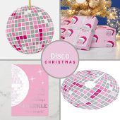 Disco Ball Santa Hat Roze Inpakpapier