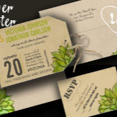 Munt en Geel Succulent Wedding RSVP