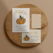 Kleine pompoen op de weg Baby shower dank je Vierkante Sticker