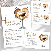 Tini One Martini Baby shower Arch Invitation Kaart