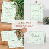 Groene Hand Teken Een Tini Een Baby shower Ronde Sticker