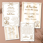 Funky Whimsical Hand Drawn Martini Baby shower Bedankkaart