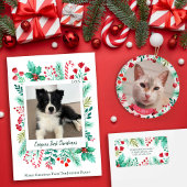 Pepermunt Candy Canes en Bow Christmas Ronde Sticker