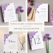 Secret Garden Paars Floral Seating Chart Wedding Kaart