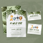 Een wilde is op de weg Safari Luier Raffle Informatiekaartje