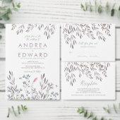 Een Wildflower bruiloft Kaart (Personaliseer de collectie van deze zelfstandige maker.)