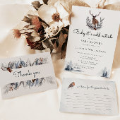 Winter Woodland Fox Modern Script Baby shower Ronde Sticker