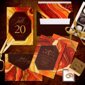 Abstracte Agate Wedding Cheers V2 Hot Sinaasappel  Kartonnen Onderzetters