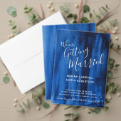 Gelukkig ooit na het bruiloft foto blauw all in one uitnodiging (Personaliseer deze collectie van deze onafhankelijke maker. Test)