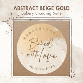 Modern Abstract Goud Beige Dank Je Ronde Sticker