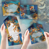 Abstract brons, goudblauw Barok stijl Bedankdoosjes