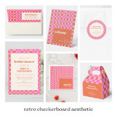 Abstracte Checker Pink Custom Vrijgezellenfeest da Bedankdoosjes