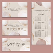 Abstracte Waterverf Luxury Gold-serviceprijs Menu