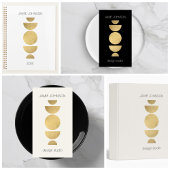 Abstracte Maanfasen Geometrische Kunst Goud/Wit Wijn Etiket