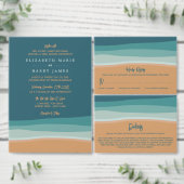 Abstracte Ocean Beach bruiloft Menu (Personaliseer de collectie van deze zelfstandige maker.)