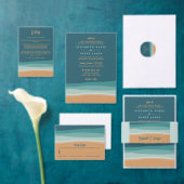 Abstracte Ocean Beach bruiloft Vierkante Sticker (Personaliseer de collectie van deze zelfstandige maker.)