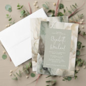 Abstract geschilderd Modern Sage Groen Bruiloft Kaart (Personaliseer deze collectie van deze onafhankelijke maker. Test)