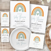 Schattigee regenboog met Heart Boy Baby shower Servet