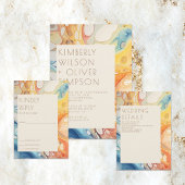 Abstract Zee golven en zandstenen strand bruiloft Stenen Onderzetter