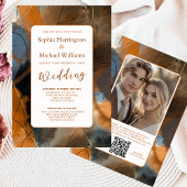 Autumn Fall Abstract Wedding Thank You Card  Bedankkaart