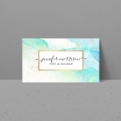 Glam Script Fuchsia Waterverf Faux Gold Dust Visitekaartje