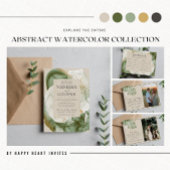 Abstracte Waterverf Floral Sage Green Wedding Save The Date