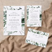 Abundant Greenery Arch Frame Foil Wedding All In One Uitnodiging (Personaliseer de collectie van deze zelfstandige maker.)