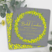 Acacia yellow wattle art op grijze gepatenteerde k satijnen lint