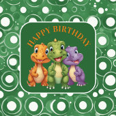 Schattige Baby Dinosaur's Party Briefkaart
