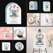Schattig Baby Elephant Balloons Baby shower Kaart