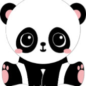 Schattige Baby panda op roze Stickers (6 Stickers)