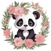 Schattig Baby Panda Beer met bloemen Groot Cadeauzakje