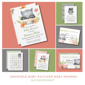 Raccoon weet hoeveel er in het Baby shower Jar zij Post-it® Notes