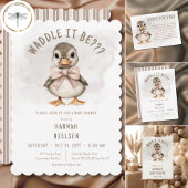 Adorable Duckling Waddle It Be Baby Shower Papieren Bordje