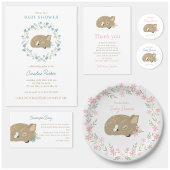 Schattige Fawn Baby shower Classic Round Sticker