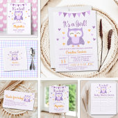 Adorable Owl Baby Shower Girl Servet