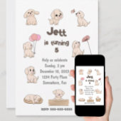 Schattig Puppy Verjaardagsfeest Papieren Bordje